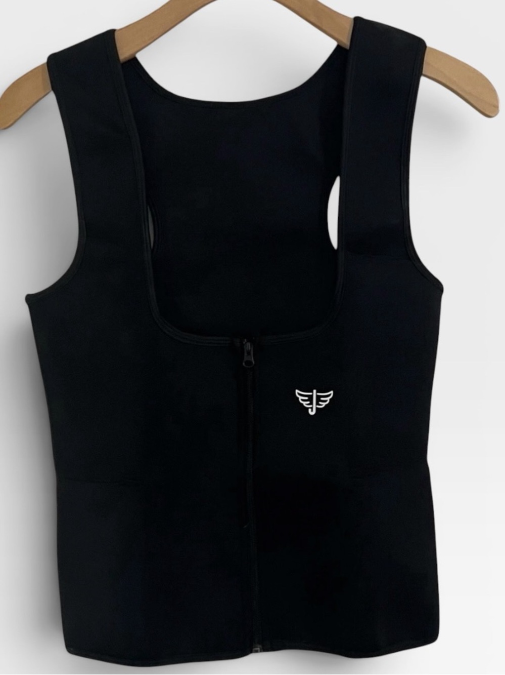 Women's Black Neoprene Zip Front Sauna Vest